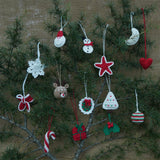 Christmas home decor - pack of 14 ornaments | Festive Glow Set – Heart,Snowman,Star,Bauble,Mistletoe,Santa,Tree,Snowflake,Bow,Reindeer,Hollyleaf,Moon,CandyCane,GiftBox|Gift pack