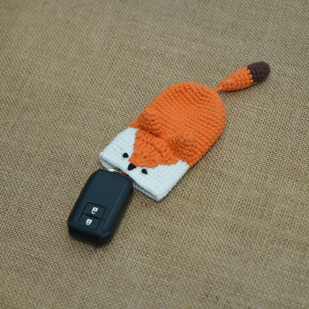 Fox Key Cover | Handmade Crochet Festival Decoration | Artisan Made In India | Eco-Friendly| 100% Cotton |