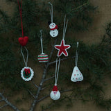 Christmas home decor - pack of 7 Stuffed Plush Toy | Festive Glow Set – Handcrafted santa, Heart, Snowman, Star, Bauble, Mistletoe, Christmas Tree , | Artisan Made In India | 100% Cotton | Gift pack