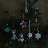 Christmas home decor - pack of 8 Stuffed Plush Toy | Festive Glow Set – Handcrafted Snowflake, Santa, Star, Reindeer, Bauble, Christmas Tree, Octopus, Snowman | Artisan Made In India | 100% Cotton | Gift pack