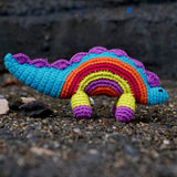 Colored Dinosaur Soft Plush Toy | Toys For Kids | Handmade Infant Soothe Toys | Artisan Made In India | Amigurumi Toys | 100% Cotton | Crochet Cuddle Toys