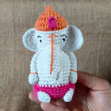 Ganesha Soft Plush Toy | Toys For Kids | Handmade Infant Soothe Toys | Artisan Made In India | Amigurumi Toys | 100% Cotton | Crochet Cuddle Toys | Ganpati Bappa