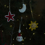 Christmas home decor - pack of 4 Stuffed Plush Toy | Festive Glow Set – Handcrafted Star, Moon, Sun & Santa | Artisan Made In India | 100% Cotton | Gift pack