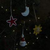 Christmas home decor - pack of 4 Stuffed Plush Toy | Festive Glow Set – Handcrafted Star, Moon, Sun & Santa | Artisan Made In India | 100% Cotton | Gift pack