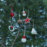 Christmas home decor - pack of 7 Stuffed Plush Toy | Festive Glow Set – Handcrafted santa, Heart, Snowman, Star, Bauble, Mistletoe, Christmas Tree , | Artisan Made In India | 100% Cotton | Gift pack