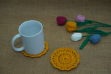 Flower Tea Coaster | Handmade Crochet Festival Decoration | Artisan Made In India | Eco-Friendly| 100% Cotton |