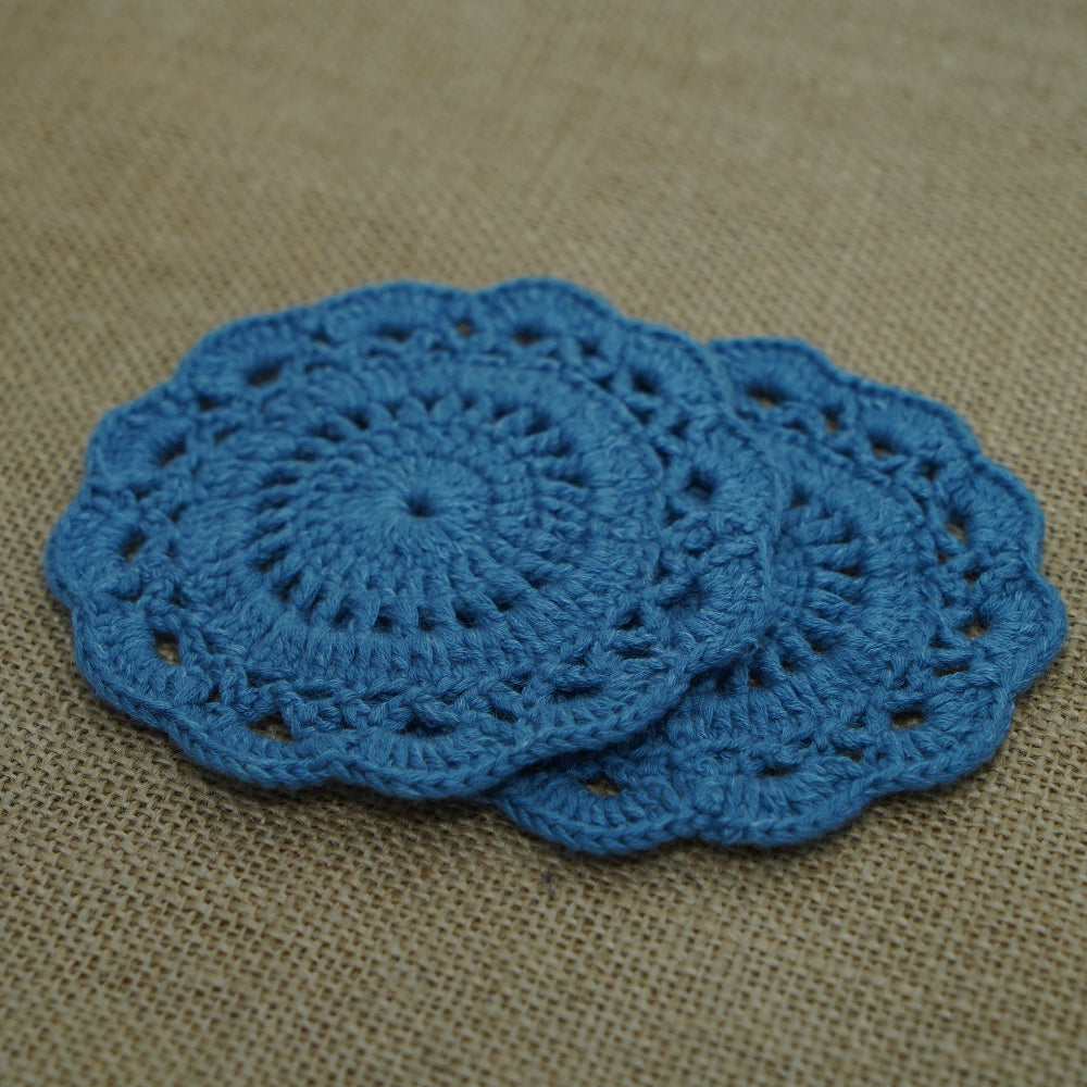 Flower Tea Coaster | Handmade Crochet Festival Decoration | Artisan Made In India | Eco-Friendly| 100% Cotton |