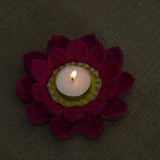 Lotus Tealight Holder and Rangoli | Handmade Crochet Festival Decoration | Artisan Made In India | Eco-Friendly| 100% Cotton |