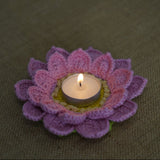 Lotus Tealight Holder and Rangoli | Handmade Crochet Festival Decoration | Artisan Made In India | Eco-Friendly| 100% Cotton |