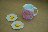 Smiley Tea Coaster | Handmade Crochet Festival Decoration | Artisan Made In India | Eco-Friendly| 100% Cotton |