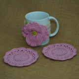 Poppy Mug Warmer| Handmade Crochet Festival Decoration | Artisan Made In India | Eco-Friendly| 100% Cotton |
