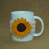 Sunflower Mug Warmer| Handmade Crochet Festival Decoration | Artisan Made In India | Eco-Friendly| 100% Cotton |