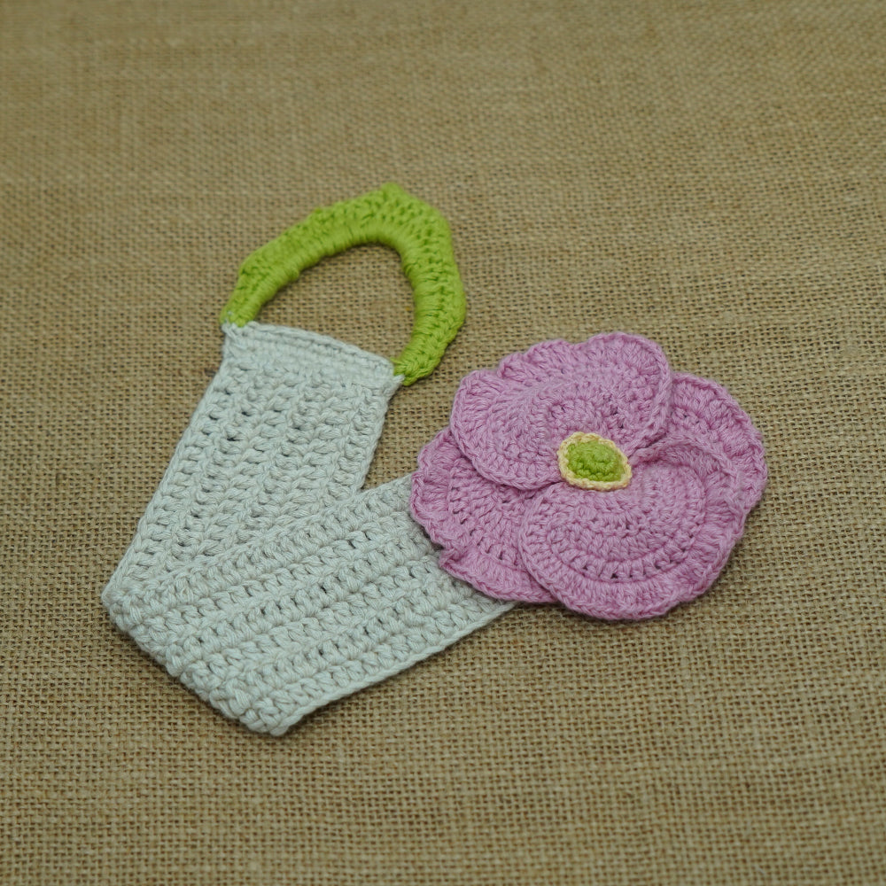 Poppy Mug Warmer| Handmade Crochet Festival Decoration | Artisan Made In India | Eco-Friendly| 100% Cotton |