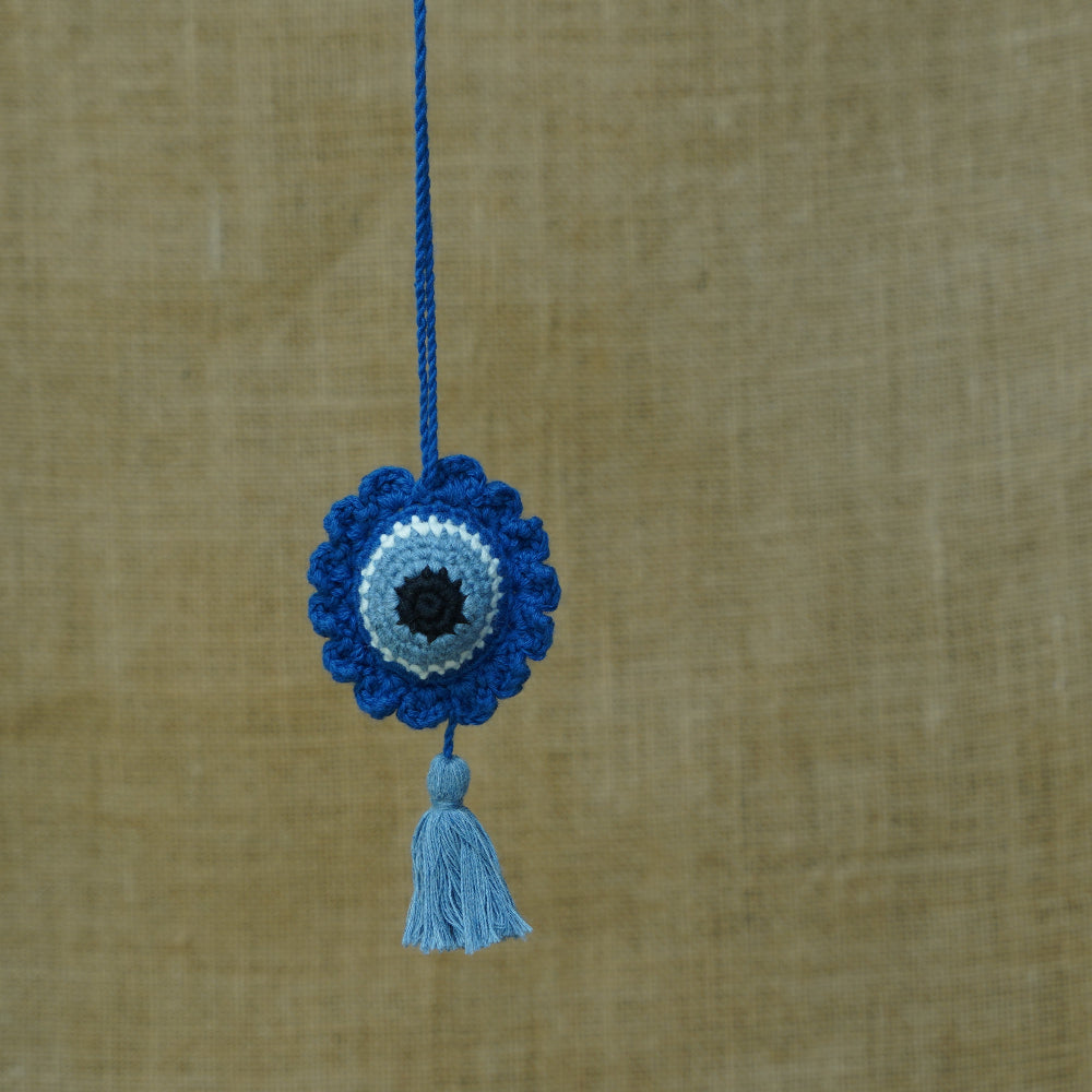 Evil Eye Dangler | Handmade Crochet Festival Decoration | Artisan Made In India | Eco-Friendly| 100% Cotton |