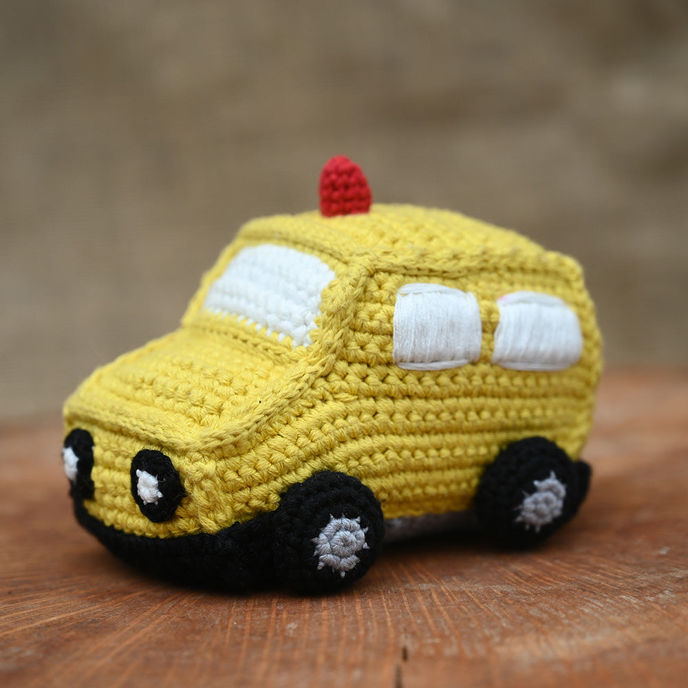 Car Soft Plush Toy | Toys For Kids | Handmade Infant Soothe Toys | Artisan Made In India | Amigurumi Toys | 100% Cotton | Crochet Cuddle Toys