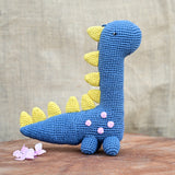 HN Dino Stuffed Plush Toy | Toys For Kids | Handmade Infant Soothe Toys | Artisan Made In India | Amigurumi Toys | 100% Cotton | Crochet Cuddle Toys