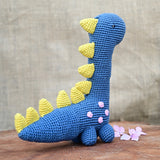 HN Dino Stuffed Plush Toy | Toys For Kids | Handmade Infant Soothe Toys | Artisan Made In India | Amigurumi Toys | 100% Cotton | Crochet Cuddle Toys