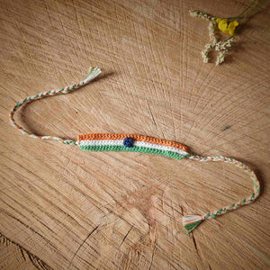 Indian Flag Band Rakhi | Rakshabandhan | friendship band | For Kids & Adults | Artisan Made In India | 100% Cotton | Crochet, Handcrafted