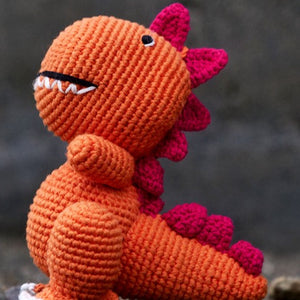 Amigurumi T-Rex Soft Plush Toy | Toys For Kids | Handmade Infant Soothe Toys | Artisan Made In India | Amigurumi Toys | 100% Cotton | Crochet Cuddle Toys