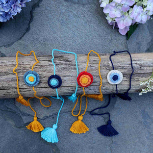 Evil Eye Rakhi Combo Set of 4 | Rakshabandhan | For Kids & Adults | Artisan Made In India | 100% Cotton | Crochet, Handcarfted