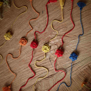 Moti Flower Rakhi Combo Set of 6 | Rakshabandhan | For Kids & Adults | Artisan Made In India | 100% Cotton | Crochet, Hand Knitted