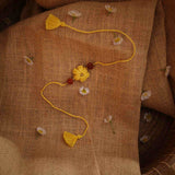 Yellow Flower Rudraksh Moti Rakhi | Rakshabandhan | For Kids & Adults | Artisan Made In India | 100% Cotton | Crochet, Handcrafted