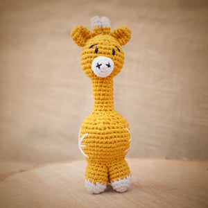 Cozy Giraffe Plush Stuffed Toy | Yellow | Toys For Kids | Handmade Infant Soothe Toys | Artisan Made In India | Amigurumi Toys | 100% Cotton | Crochet Cuddle Toys | Rakshabandhan| Gifting