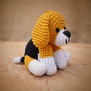 Beagle Dog Soft Plush Toy | Toys For Kids | Handmade Infant Soothe Toys | Artisan Made In India | Amigurumi Toys | 100% Cotton | Crochet Cuddle Toys