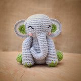 Sitting Elephant Stuffed Plush Toy | Toys For Kids | Handmade Infant Soothe Toys | Artisan Made In India | Amigurumi Toys | 100% Cotton | Crochet Cuddle Toys