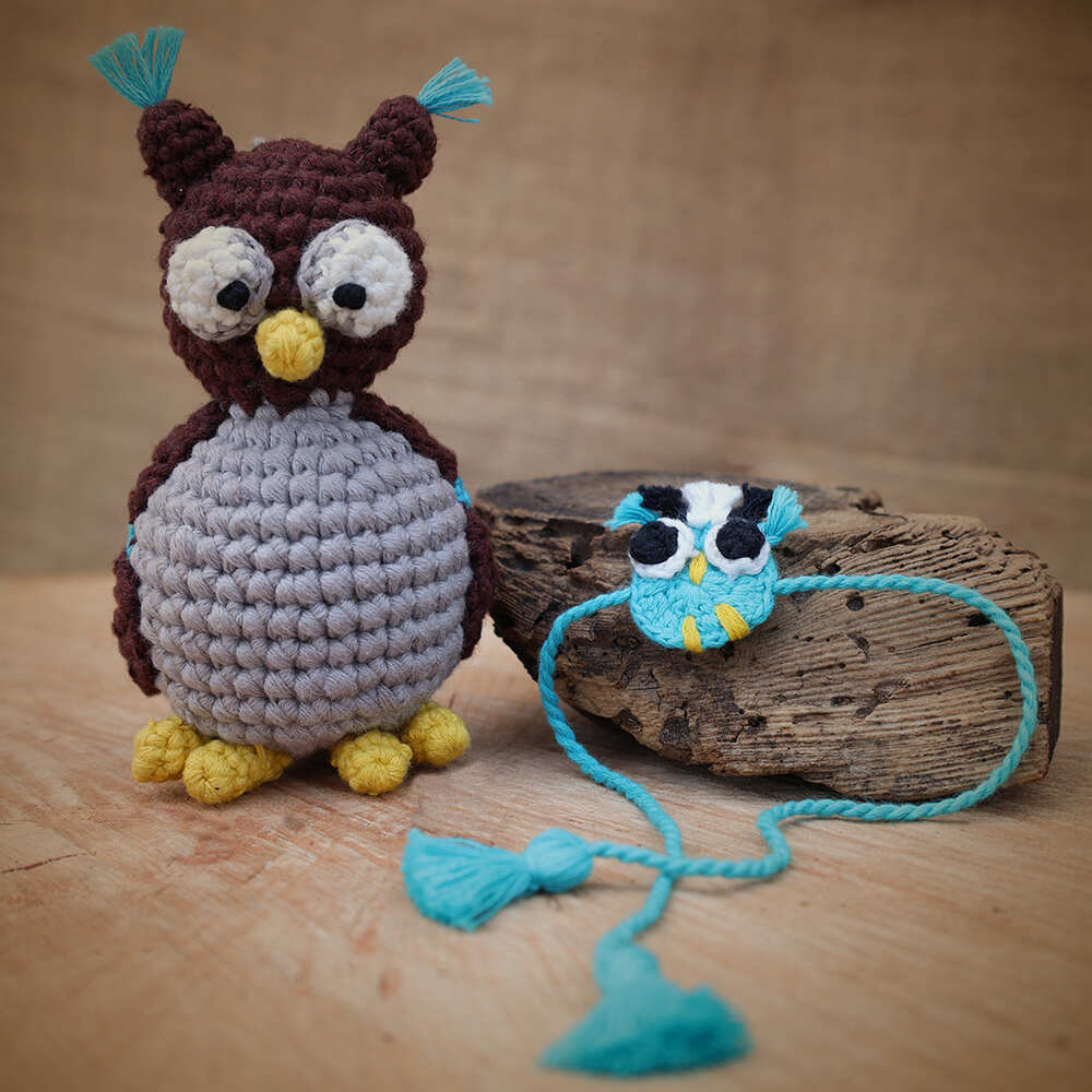 Sleepy Owl Plush Toy | Handmade Infant Soothe Toys | Artisan Made In India | Amigurumi Toys | 100% Cotton | Crochet Cuddle Toys