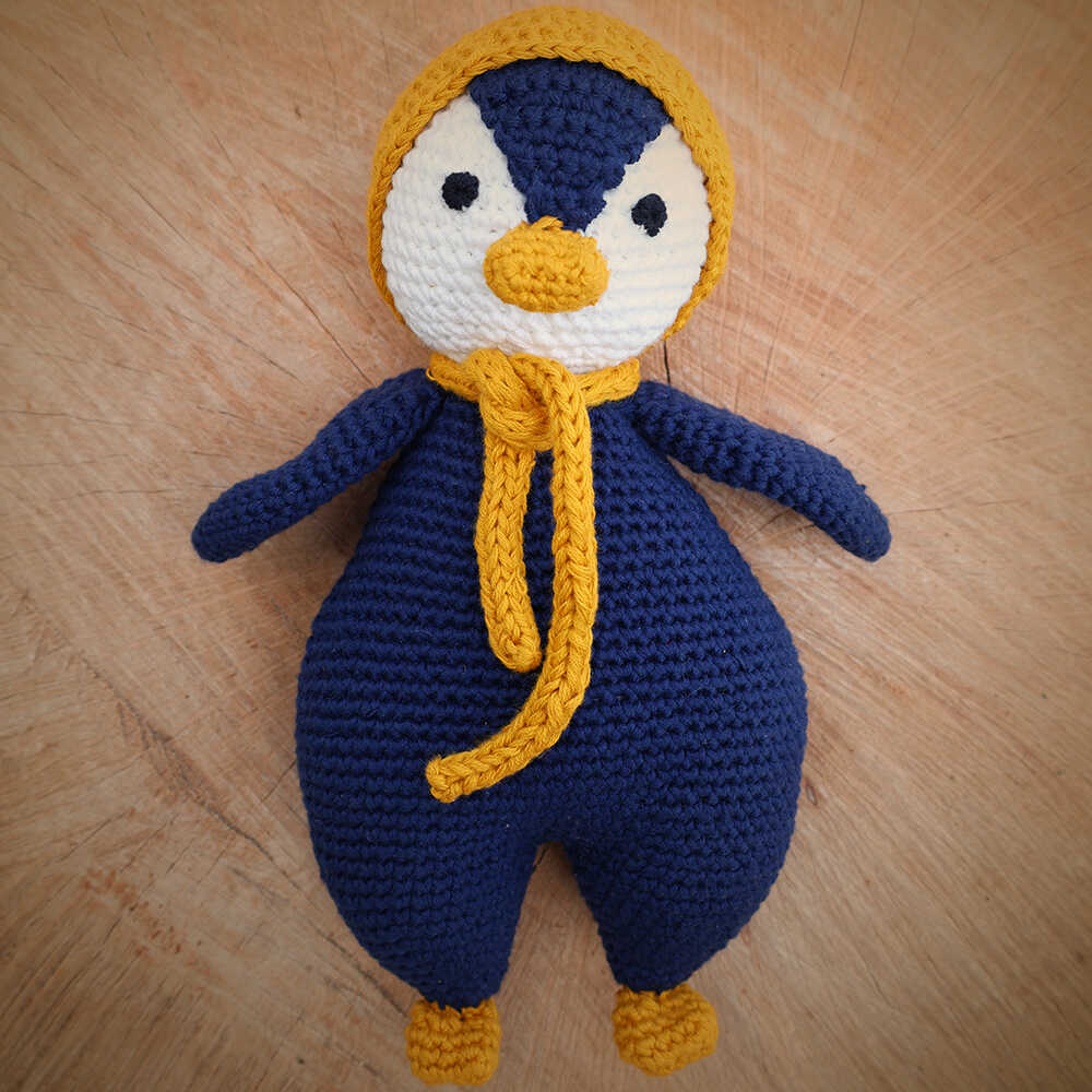 Big Penguin Soft Plush Toy | Toys For Kids | Handmade Infant Soothe Toys | Artisan Made In India | Amigurumi Toys | 100% Cotton | Crochet Cuddle Toys