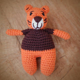 Stripped Tiger Animal Plush Stuffed Toy | Toys For Kids | Handmade Infant Soothe Toys | Artisan Made In India | Amigurumi Toys | 100% Cotton | Crochet Cuddle Toys