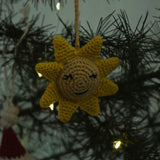 Christmas home decor - pack of 4 Stuffed Plush Toy | Festive Glow Set – Handcrafted Star, Moon, Sun & Santa | Artisan Made In India | 100% Cotton | Gift pack