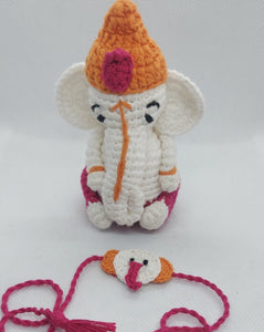 Ganesha Plush Stuffed Toy | Toys For Kids | Handmade Infant Soothe Toys | Artisan Made In India | Amigurumi Toys | 100% Cotton | Crochet Cuddle Toys | Rakshabandhan| Gifting