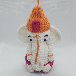 Ganesha Plush Stuffed Toy | Toys For Kids | Handmade Infant Soothe Toys | Artisan Made In India | Amigurumi Toys | 100% Cotton | Crochet Cuddle Toys | Rakshabandhan| Gifting